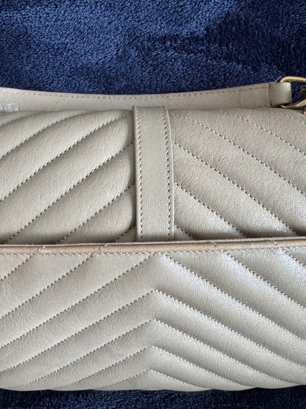 Yves Saint Laurent YSL Medium College Bag in Dark Beige - Picture 7 of 16